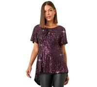Roman Sequin Detail Twist Front Top In Magenta Magenta 10