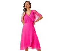 Roman Sequin Embellished Chiffon Wrap Maxi Dress In Pink Pink 12