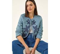 Roman Sequin Embellished Quilted Jacket In Mid Blue Mid Blue 14