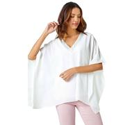 Roman Sequin Embellished Trim Chiffon Overlay Top In Ivory Ivory 12