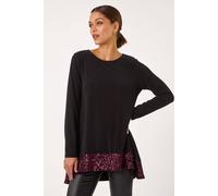 Roman Sequin Hem Tunic Stretch Top Multi 10