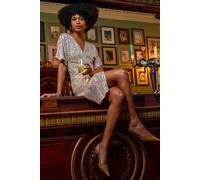 Roman Women's Sequin Twist Front Stretch Dress in Silver | Size: 18 Roman Silver 18