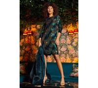 Roman Sequin Velvet Dress In Green Green