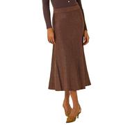 Roman Shimmer Knit Midi Skirt In Dark Brown Dark Brown 14