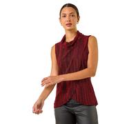 Roman Shimmer Line Cowl Neck Tunic Top In Red Red 18