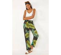 Roman Women's Shimmer Palm Print Harem Trouser in Black | Size: Small Roman Black S