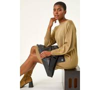 Roman Shimmer Slash Neck Jumper Dress In Gold Gold
