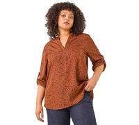 Roman Shirt for Women UK Ladies Top Collarless Blouse Stretchy Tunic Smart Casual Autumn Winter Jersey 3/4 Length Sleeve Notch V Neck Flattering Office Work
