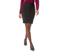 Roman Short Skirt for Women UK - Ladies Textured Pull On Mini Stretch Cotton Jersey Pencil Tube Smart Summer Bodycon Knee Length A-Line Straight Work Office Formal - Black - Size 8