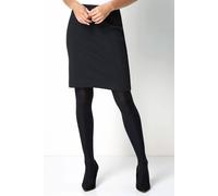 Roman Short Textured Elastic Waist Jersey Skirt In Black Black 20