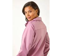 Roman Shower Resistant Jacket for Women UK - Ladies Spring Everyday Summer Holiday Funnel Neckline Comfy Long Sleeve Soft Pocket Detail Mac Daily Coats - Mauve - Size 18