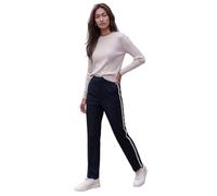 Roman Side Stripe Ponte Trouser for Women UK Ladies Autumn Everyday Winter Holiday Straight Leg Comfy Elastic Waist Soft Full Length Bottoms Office Desk Pants