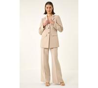 Roman Women's Single Breasted Stretch Blazer in Stone | Size: 12 Roman Stone 12