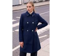 Roman Smart Double Breasted Coat In Navy Navy