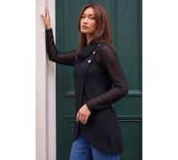 Roman Women's Snit Textured Buttoned Top in Black | Size: 10