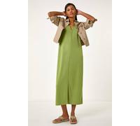Roman Soft Pique Stretch Midi Dress In Green Green