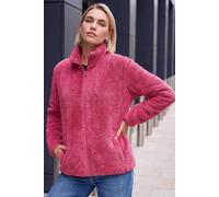 Roman Originals Soft Sherpa Fleece Jacket for Women UK - Ladies Autumn Everyday Winter Holiday Pull-On Comfy Soft Vacation Work Teddy Coat - Rose - Size L