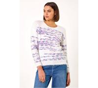 Roman Space Dye Fluffy Knit Jumper In Ivory Ivory 20