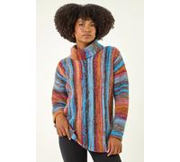 Roman Originals Space Dye Roll Neck Knit Jumper for Women UK - Ladies Everyday Autumn Winter Comfy Soft Evening Vacation Work Party Night Out - Rust - Size 14