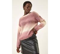 Roman Originals Thick Jumper for Women UK - Ladies Winter Autumn Smart Casual Knit Knitted Knitwear Pull-On Round Crew Neck Long Sleeve Work Office Dinner Party - Mauve - Size 14