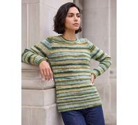 Roman Space Dyed Crew Neck Jumper with Wool Emerald
