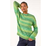 Roman Spacedye Stripe Crew Neck Jumper In Green Green 14