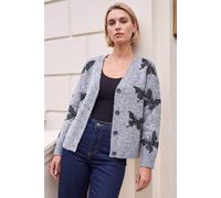 Roman Women's Sparkle Butterfly Cardigan in Grey | Size: 16 Roman Grey 16