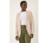 Roman Originals Speckled Popcorn Knit Cardigan for Women UK - Ladies Everyday Autumn Winter Comfy Soft Evening Vacation Work Party Night Out - Light Pink - Size 18