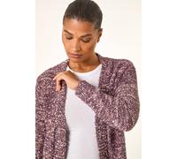 Roman Speckled Popcorn Knit Cardigan In Mauve Mauve