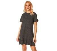 Roman Spot Print Frill Hem Dress In Black Black 8