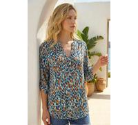 Roman Women's Spot Print Notch Neck Shirt in Navy | Size: 10 Roman Navy 10