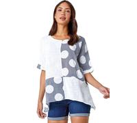 Roman Spot Print Oversized Cotton Tee In Ivory Ivory L