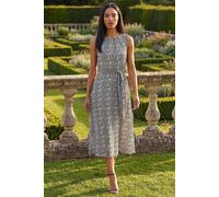 Spot Print Pleated Midi Dress Roman White 18