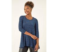 Spot Print Tunic Stretch Top Roman Blue 14