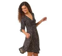 Roman Spot Ruched Stretch Dress In Stone Stone 18