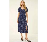 Roman Women's Spotted Sweetheart Stretch Midi Dress in Navy | Size: 18 Roman Navy 18