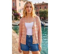 Roman Women's Stitch Detail Button Through Knit Cardigan in Peach | Size: 16 Roman Peach 16