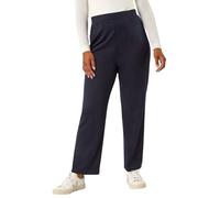 Roman Straight Leg Ponte Stretch Trouser for Women UK - Ladies Pull on Bottoms Casual Smart Autumn Winter Evening Work Office Inteview Party Night Going Out Soft Classic - Petite Navy - Size 8