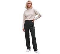 Roman Straight Leg Ponte Stretch Trouser for Women UK Ladies Pull on Bottoms Smart Autumn Winter Evening Work Office Business Formal Inteview Party Night Going Out - Size 14 - Petite Khaki