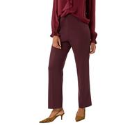 Roman Straight Leg Ponte Stretch Trouser for Women UK Ladies Pull on Bottoms Smart Autumn Winter Evening Work Office Business Formal Inteview Party Night Going Out - Wine - Size 12