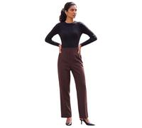 Roman Straight Leg Ponte Stretch Trouser for Women UK Ladies Pull on Bottoms Smart Autumn Winter Evening Work Office Business Formal Inteview Party Night Going Out
