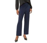 Roman Straight Leg Ponte Stretch Trouser for Women UK Ladies Pull on Bottoms Smart Autumn Winter Evening Work Office Business Formal Inteview Party Night Going Out Event - Navy - Size 18