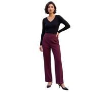 Roman Straight Leg Ponte Stretch Trouser for Women UK Ladies Pull on Bottoms Smart Autumn Winter Evening Work Office Business Formal Inteview Party Night Going Out - Petite Wine - Size 12