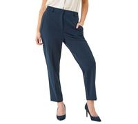 Roman Straight Leg Stretch Trousers for Women UK Ladies Work Office Smart Suit Pants Slacks Cigarette Tailored High Elasticated Waist Ankle Grazer Slim Angela - Regular Black (28 inch) - Size 16