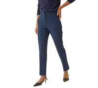 Roman Straight Leg Stretch Trousers for Women UK Ladies Work Office Smart Suit Pants Slacks Cigarette Tailored High Elasticated Waist Ankle Grazer Slim Angela - Regular Black (28 inch) - Size 8