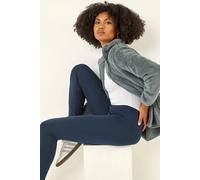 Roman Stretch Plain Elastic Waist Leggings In Navy Navy 12