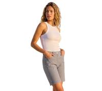Roman Stretch Shorts for Women UK Ladies Pull On Turned Hem Cut Off Bengaline Mom Boyfriend Boy Denim Casual Cropped Pants Capri Slim Fit Turn Up Summer Crops Mother - Taupe - Size 18
