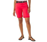 Roman Stretch Shorts for Women UK Ladies Pull On Turned Hem Cut Off Bengaline Mom Boyfriend Boy Denim Casual Cropped Pants Capri Slim Fit Turn Up Summer Crops Mother - Black - Size 20