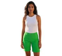Roman Stretch Shorts for Women UK Ladies Pull On Turned Hem Cut Off Bengaline Mom Boyfriend Boy Denim Casual Cropped Pants Capri Slim Fit Turn Up Summer Crops Mother - Green - Size 20