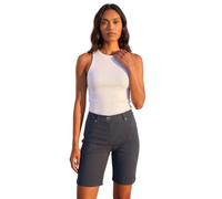 Roman Stretch Shorts for Women UK Ladies Pull On Turned Hem Cut Off Bengaline Mom Boyfriend Boy Denim Casual Cropped Pants Capri Slim Fit Turn Up Summer Crops Mother - Dark Grey - Size 22